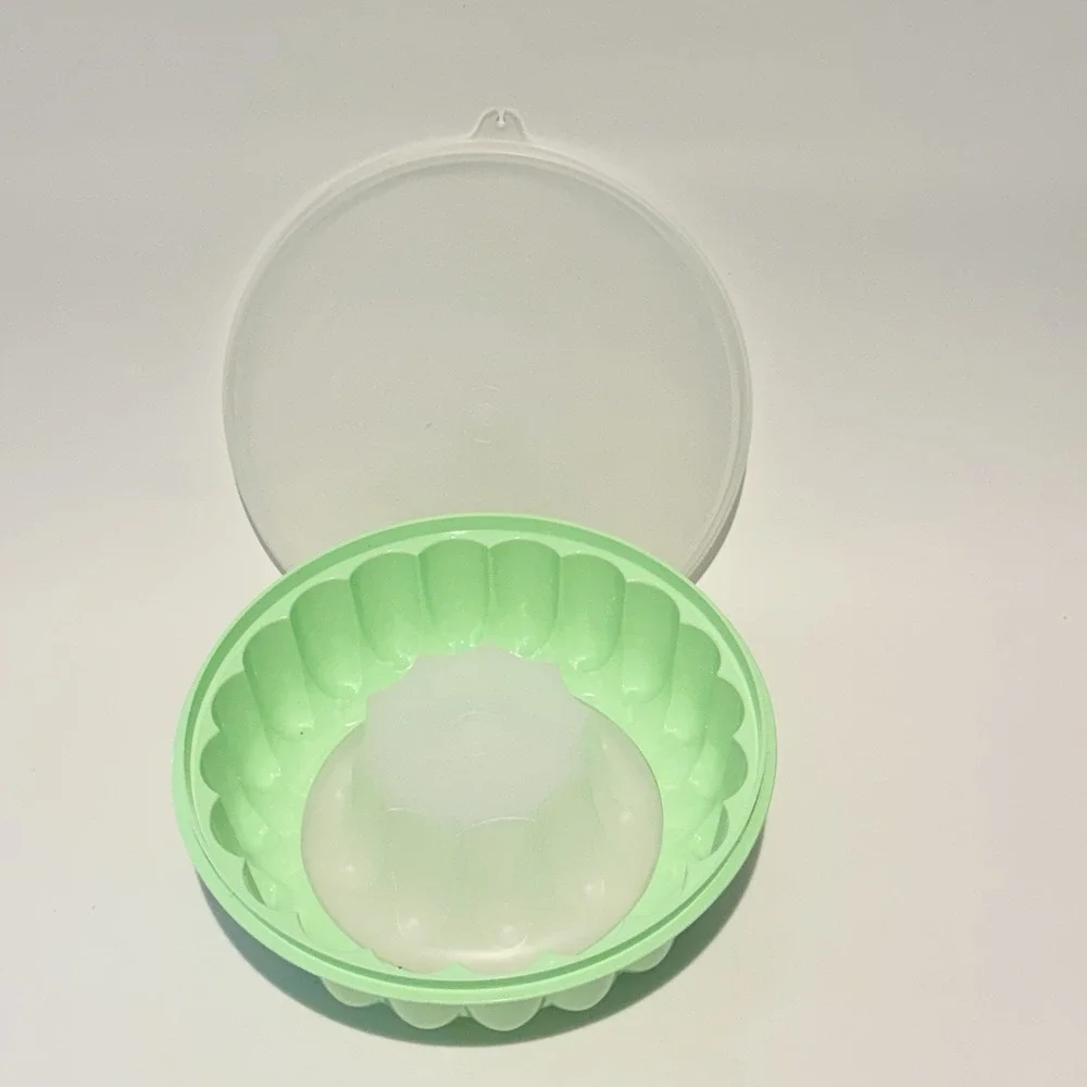 Vintage Tupperware 3pc Jel-N-Serve Jello Ice Cream Mousse Mold  Mint Green‎ 1201